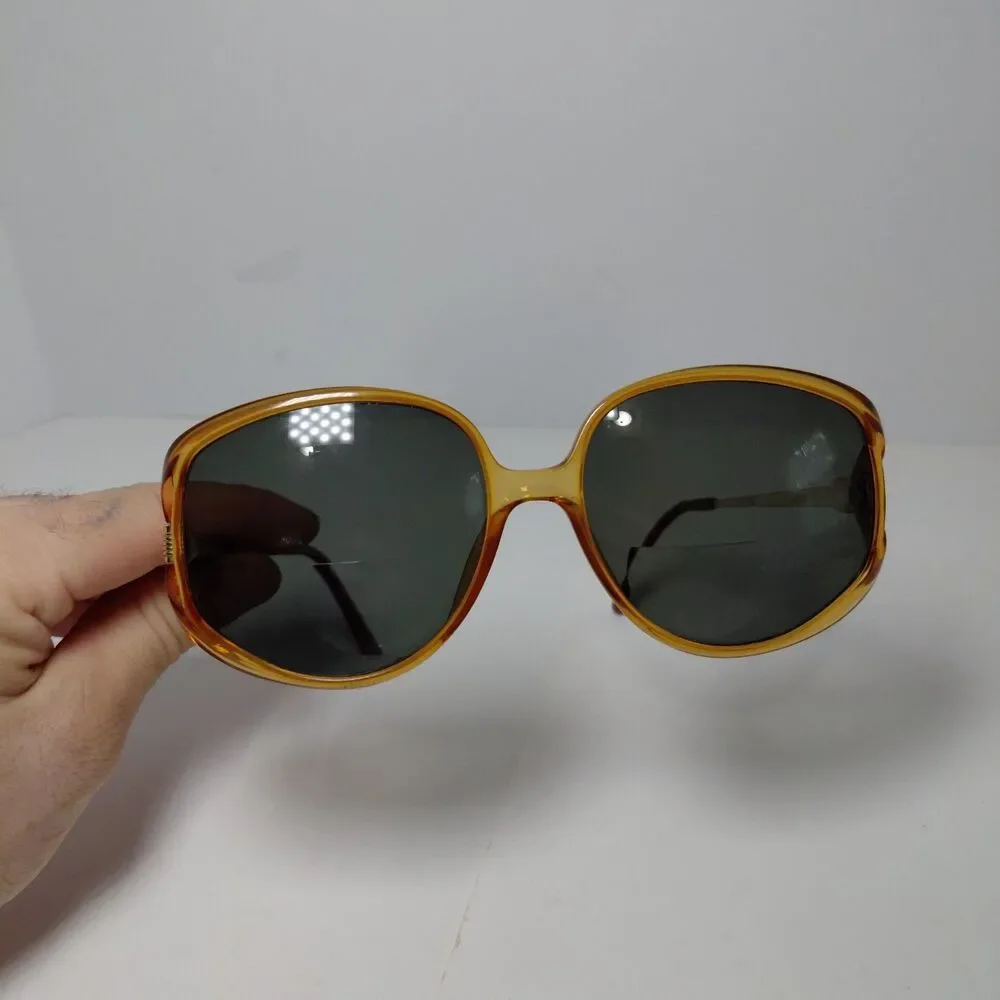 Vintage Christian Dior Amber & Gold Clear Oval Glasses Germany 2394 30 57 16 125